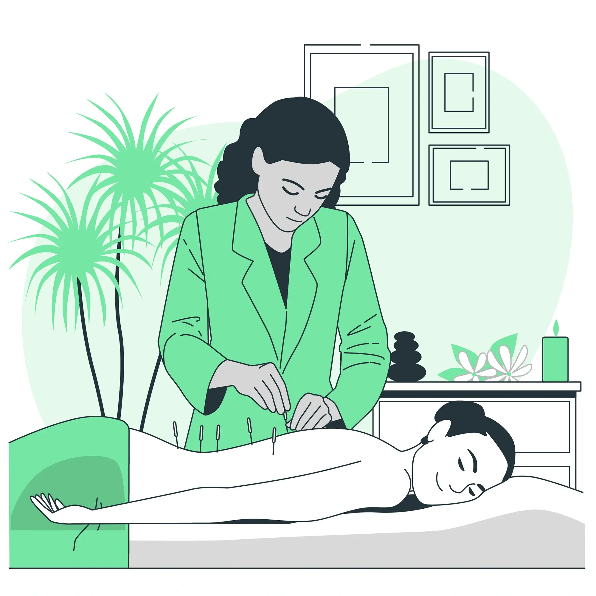 Firm thumb pressure applied to an acupoint